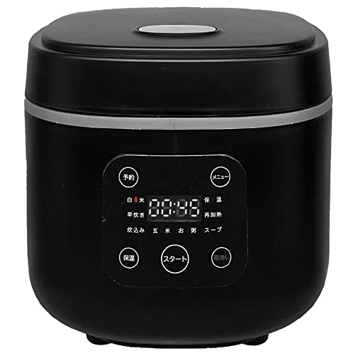 [東京Deco] 多機能炊飯器 3合炊き マイコン式 コンパクト ブラック 7種類の充実のメニュー (白米/炊き込み/玄米/おかゆスープ/早炊き/再加熱) 予約・保温機能 かんたん操作 お手入れ簡単 1人用 2人用 一人暮らし 炊飯器 炊飯ジャー 2合 3合 i001